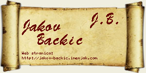 Jakov Backić vizit kartica